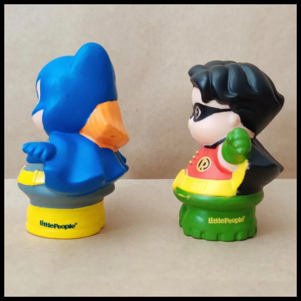 4x Fisher Price Little People -DC Heroes- Superman, Wonder Woman, Batgirl, Robin - Picture 12 of 15